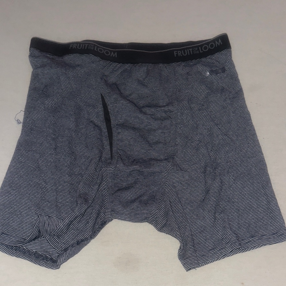 Mens Size 2X Fruit of the Loom Striped Boxer Briefs